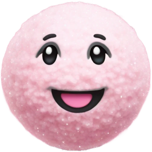 pink cotton ball with glitter emoji