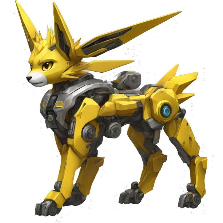 Futuristic mechanical Jolteon-mecha full body emoji