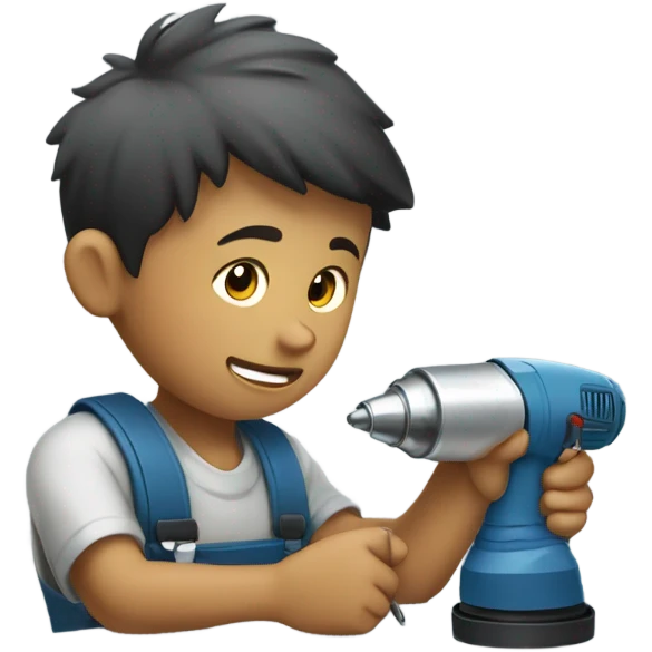 boy with angle polisher emoji