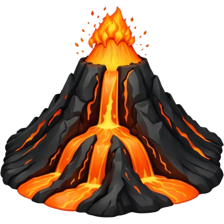 volcano with lava flow emoji