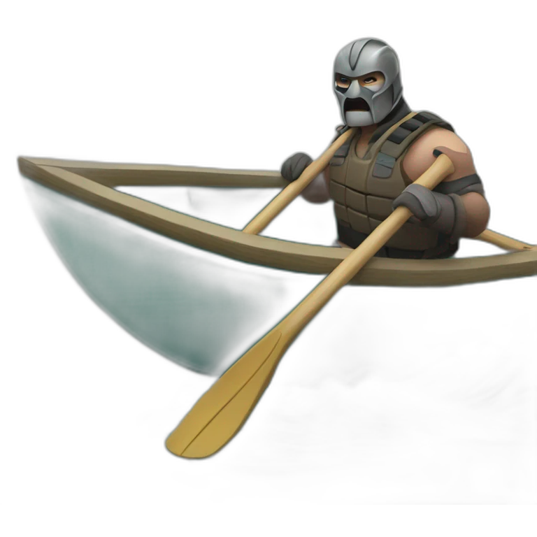 Bane in a canoe on a river emoji