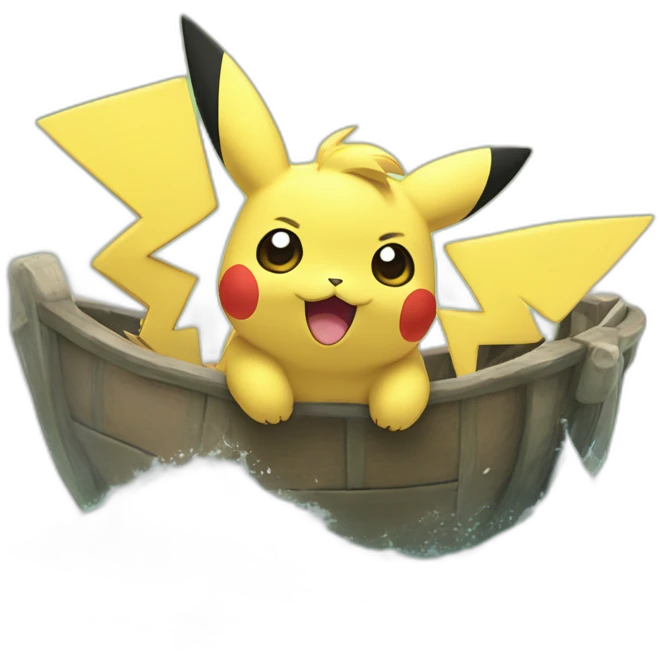 Pikatchu qui dans sur la mer emoji