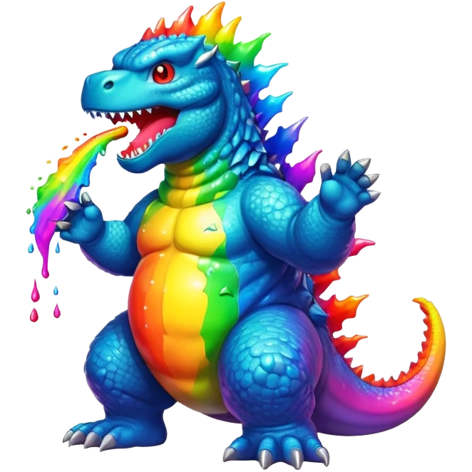 godzilla rainbow puke emoji