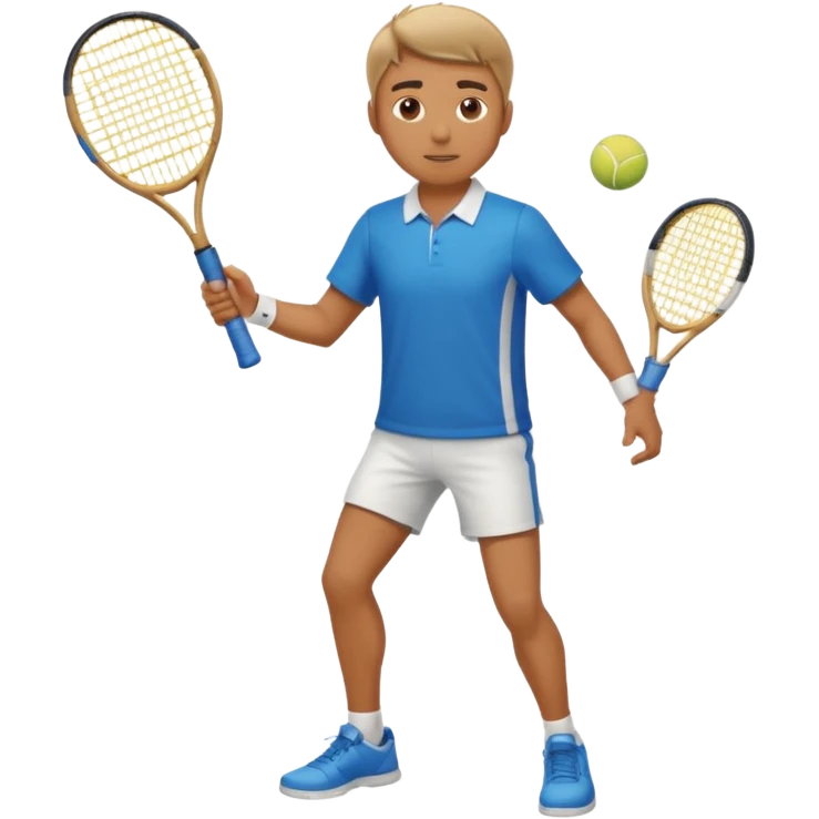 full body of a man playing tenis with sport shirt emoji