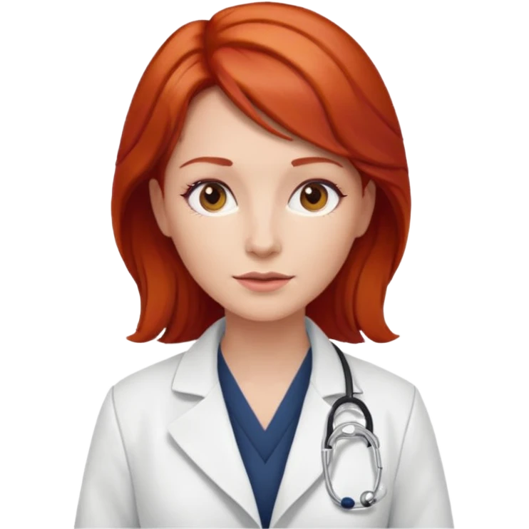woman, red hair, classic, doctor emoji