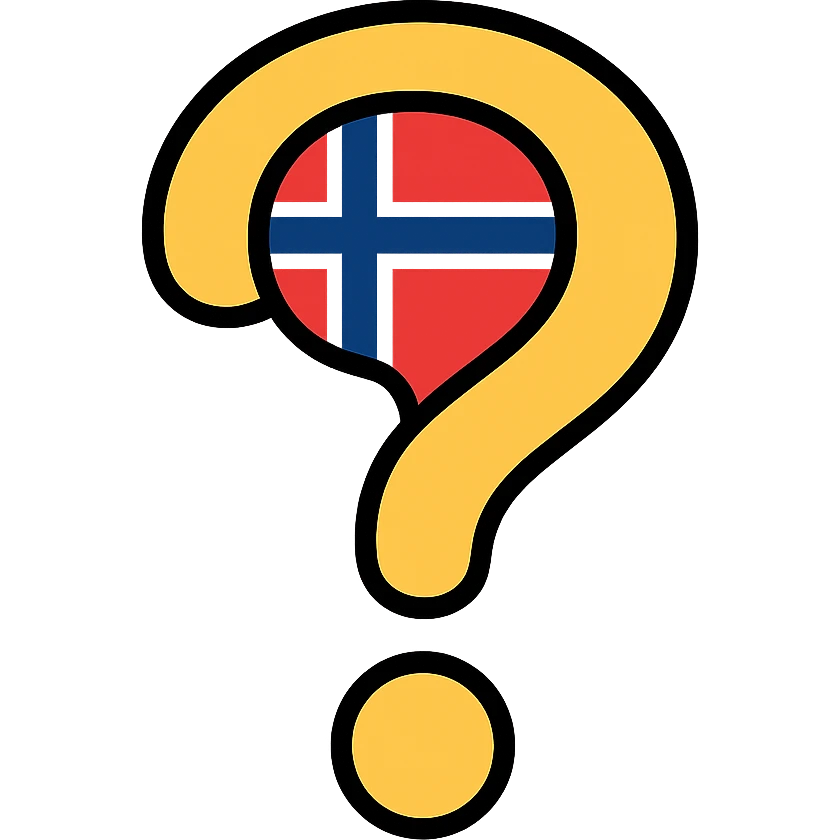 question mark with Norwegian flag inside emoji