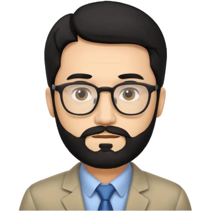 Professor in the la casa de papel TV show, with black hair and beard emoji