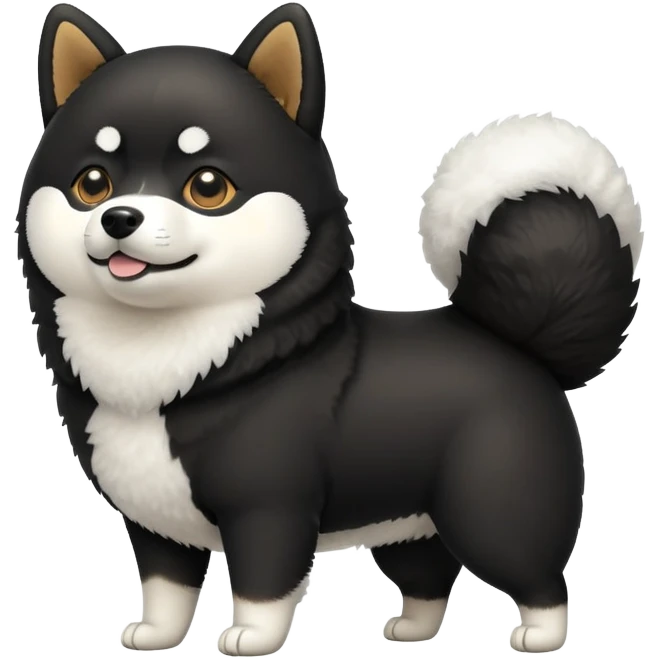 cute black Shiba Inu dog standing full body view emoji