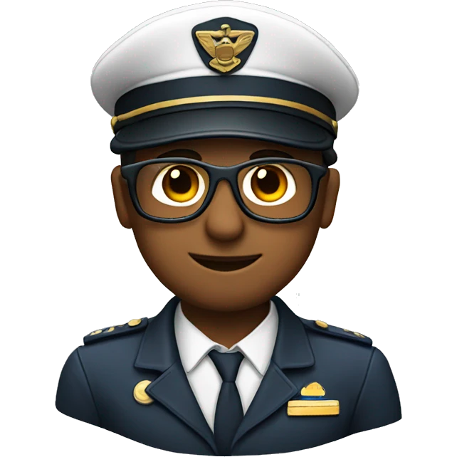 pilot emoji with hat and glasses emoji