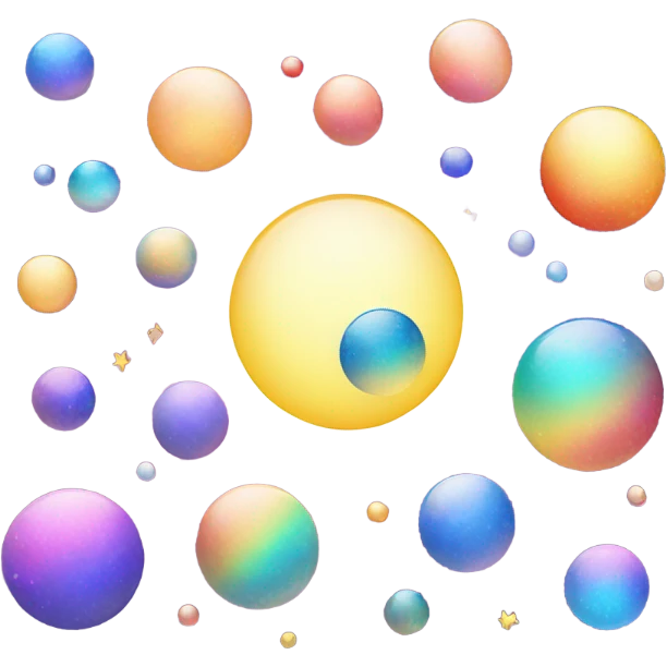 Card with iridescent moons emoji