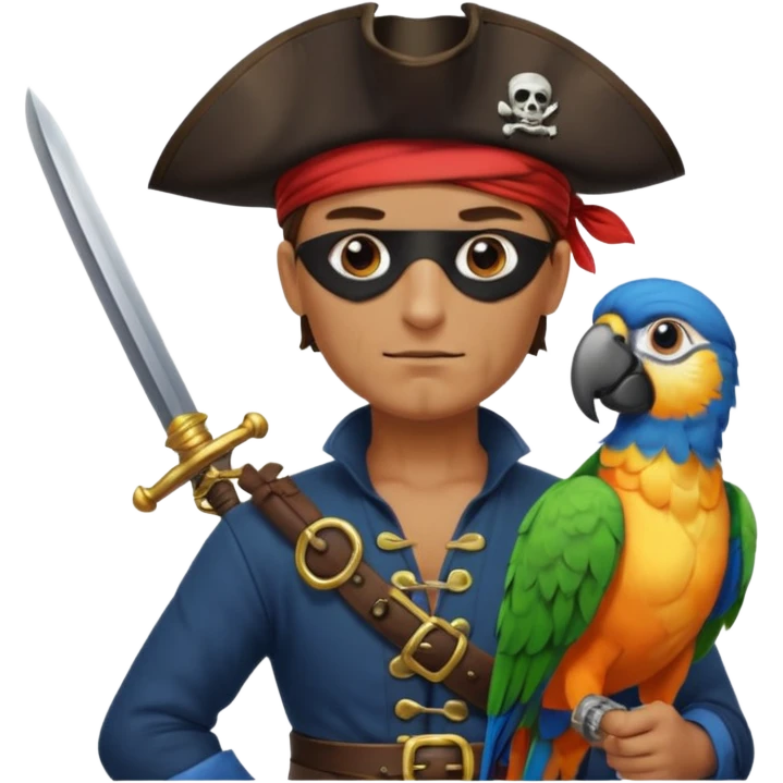pirate and parrot emoji