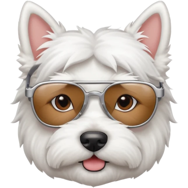 Westie Dog with cool glasses emoji