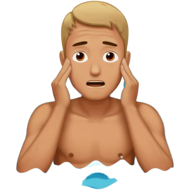 man drowning in messages emoji