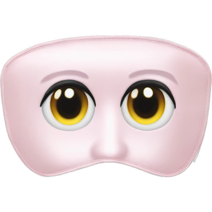 Pale pink satin blank eye mask emoji