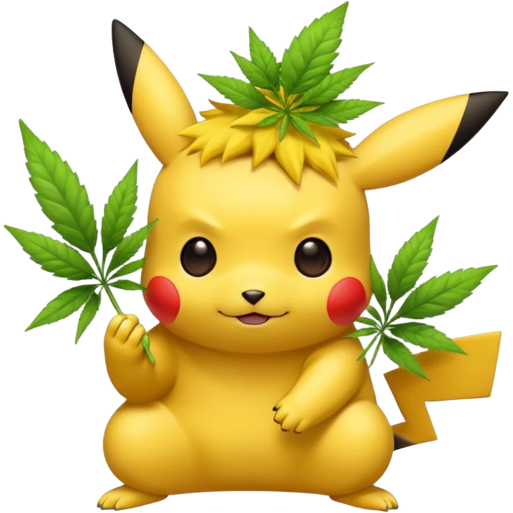 pikachu with weed emoji