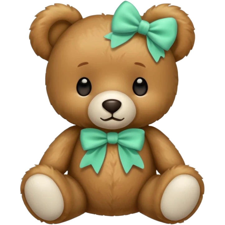 Teddy with mint green  bow emoji