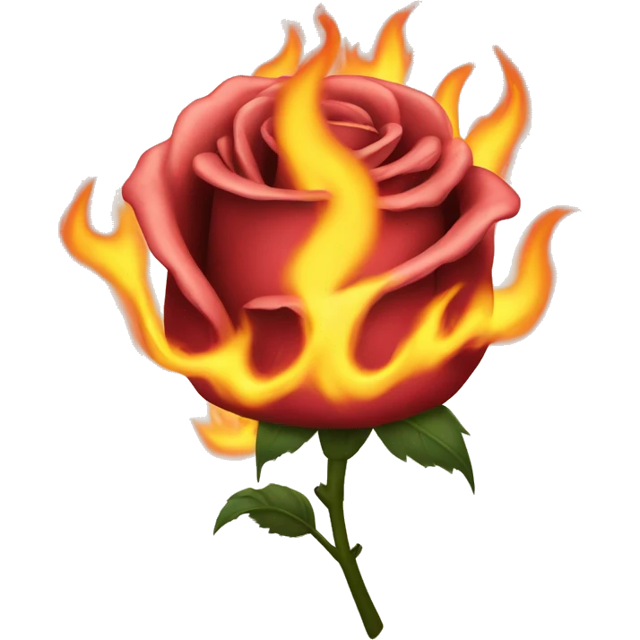a rose in flames, burning  emoji