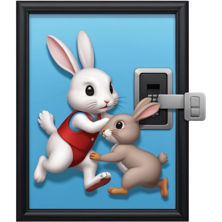 I want the alliance leader to kick me out of the alliance and close the door, so that they both look like rabbits.استیکرش با متن کیبورد باشه emoji