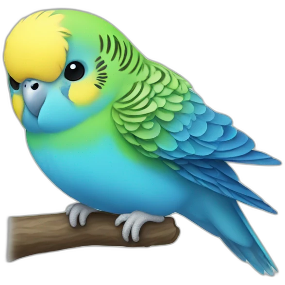 Blue budgie with yellow head emoji