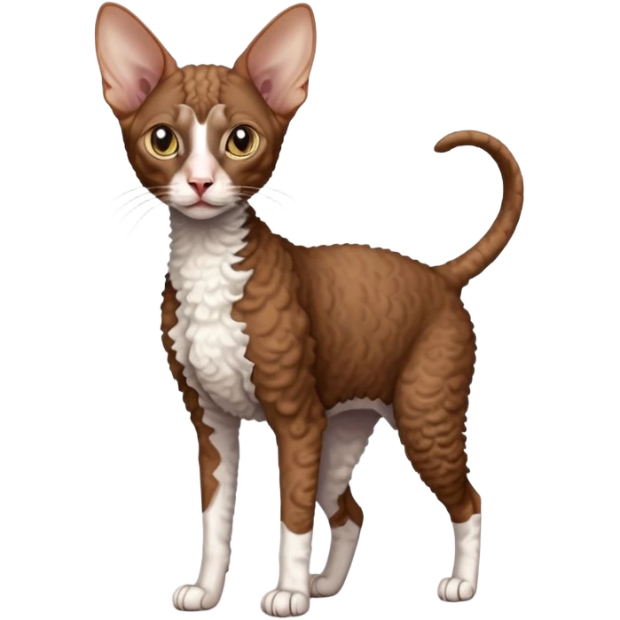 brown colored cornish rex cat emoji