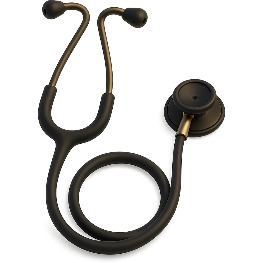 a stethoscope in 3D black style emoji