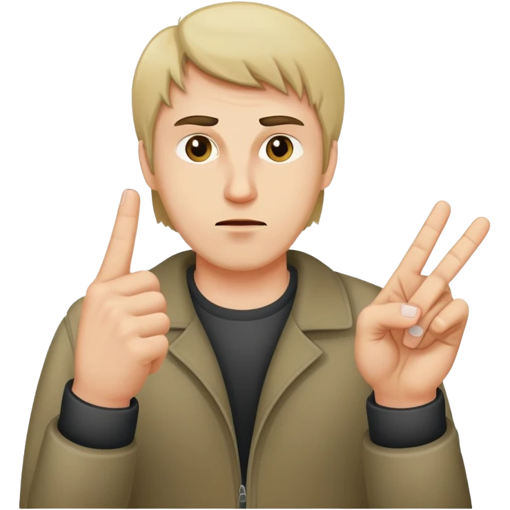 Normal emoji looking dude giving someone the middle finger emoji