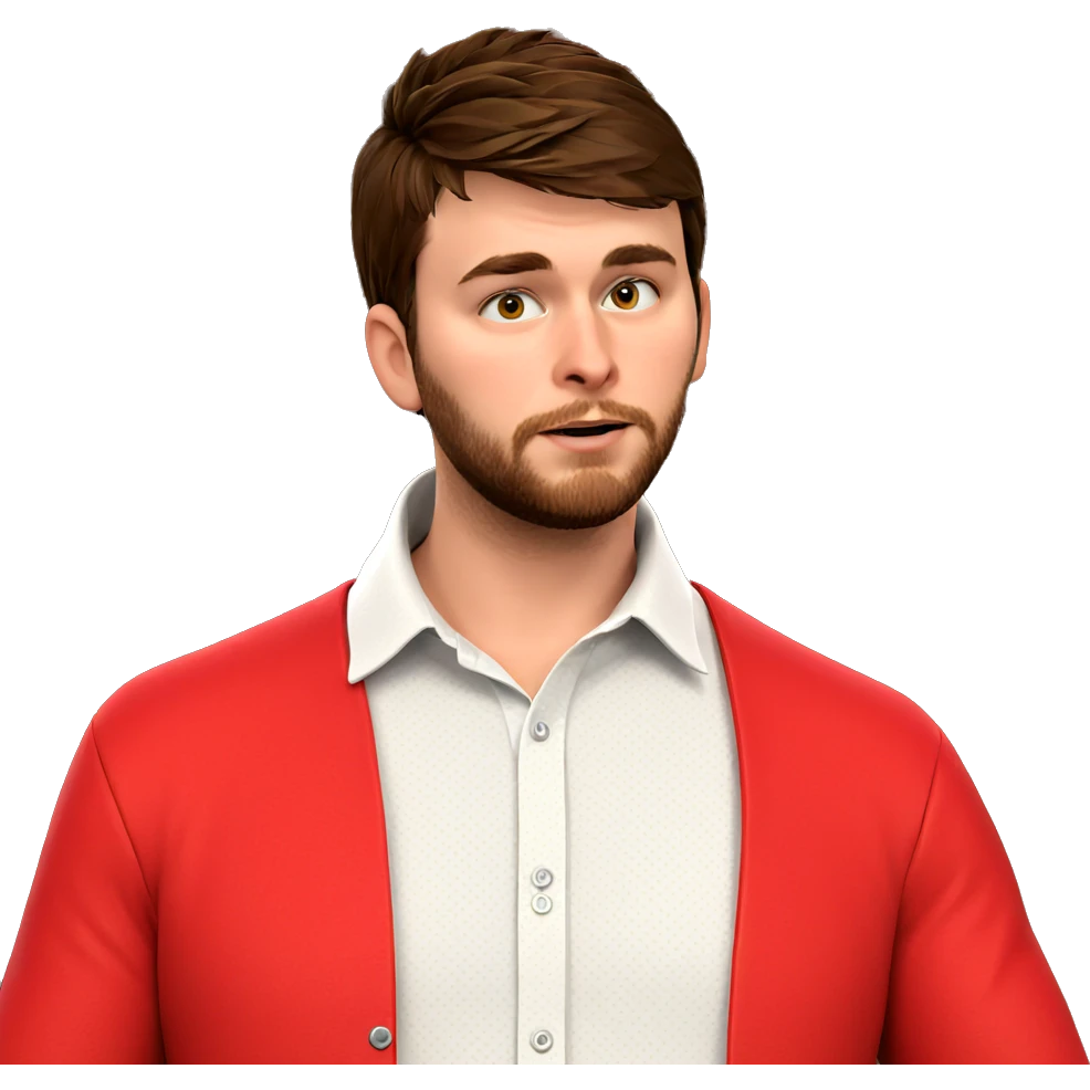 casual style with beard emoji