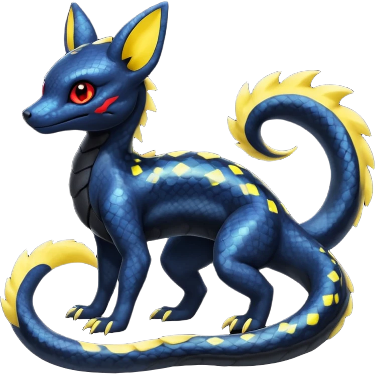 Scaley Salandit-Umbreon-Fakémon-hybrid-creature (full body)  emoji