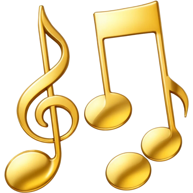 drei musiknoten in goldfarben emoji