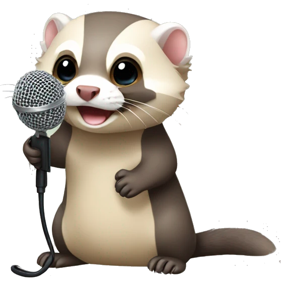 Ferret with a microphone emoji