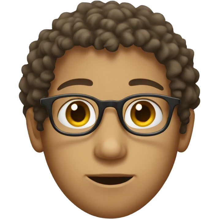 Boy with curly hair and glasess emoji