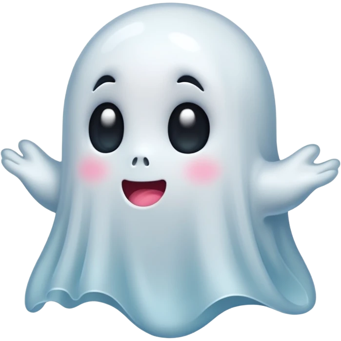 A cute ghost being shy and blushy  emoji