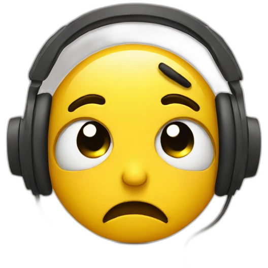 Face with headphones feeling sad emoji