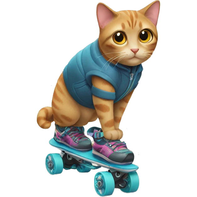 cat with rollerblades emoji