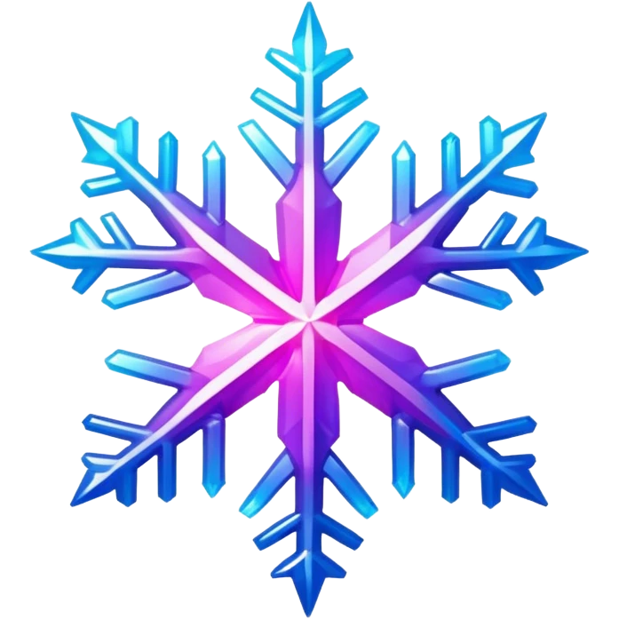 Gradient iridescent Pink violet blue star snowflake  emoji