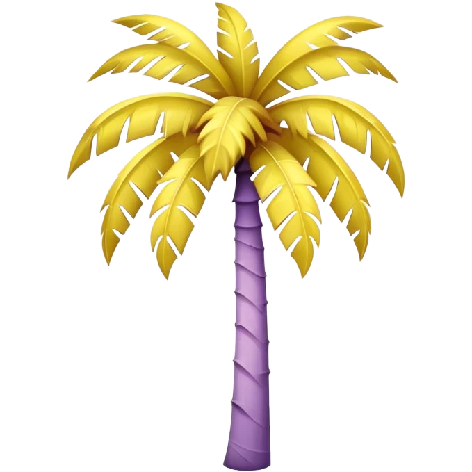 palm tree with pastel purple trunk and pastel yellow leaves emoji