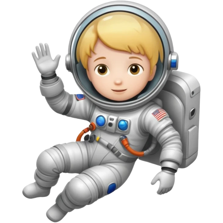 a child flying in space in space suit emoji
