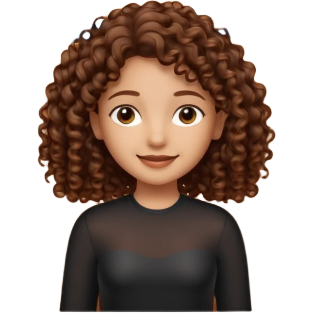 A **simple emoji-style icon** of a **black transparent plastic folder**, sleek and minimal, with **rounded corners**, subtle translucency, soft shading, and a **small illustrated logo of a canela-skinned girl with natural curly hair and a warm smile**, simplified and icon-like.
 emoji