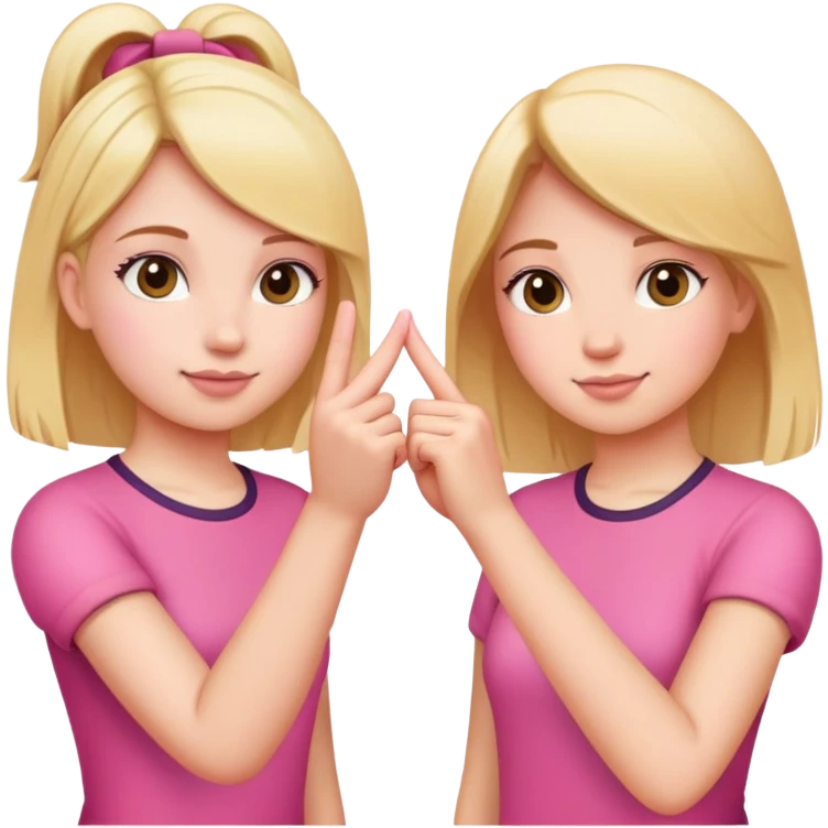 Two girls making a pinky promise  emoji