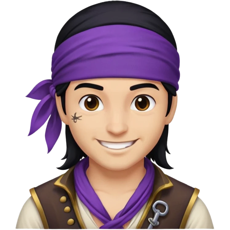 Pirate black purple smile emoji