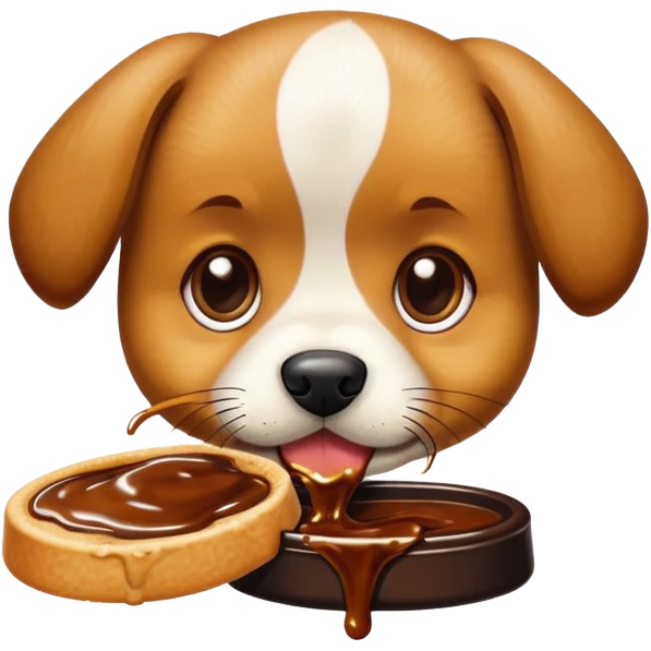 Puppy eating marmite  emoji