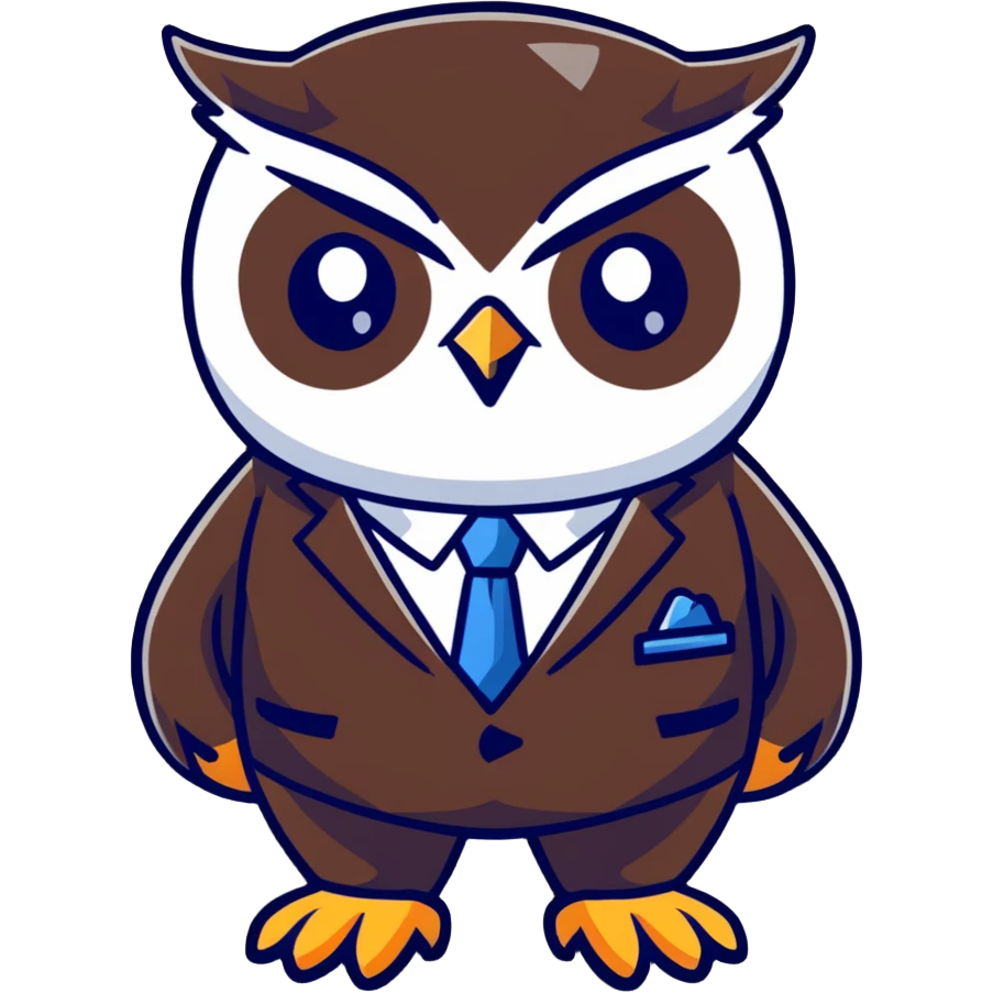 owl wearing a business suit emoji