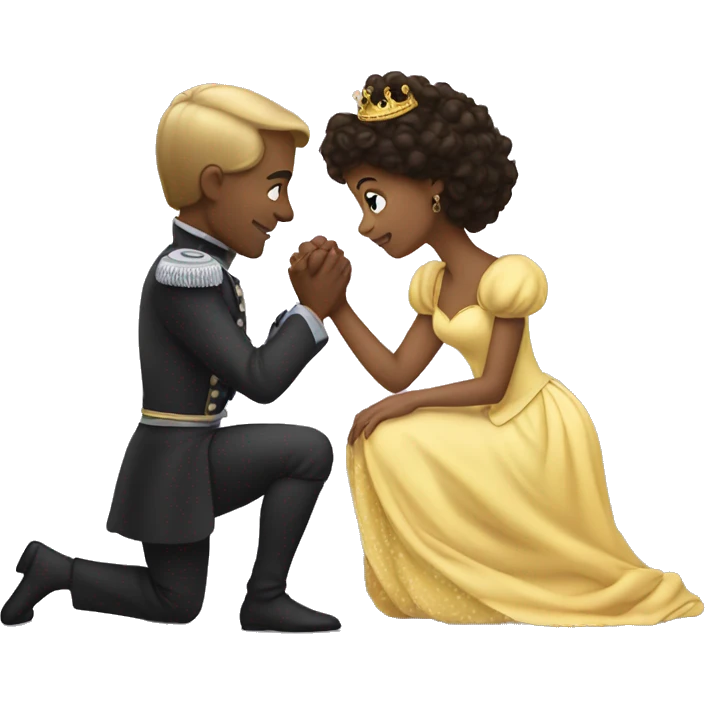a prince on his knees kissing the hand of a princess emoji