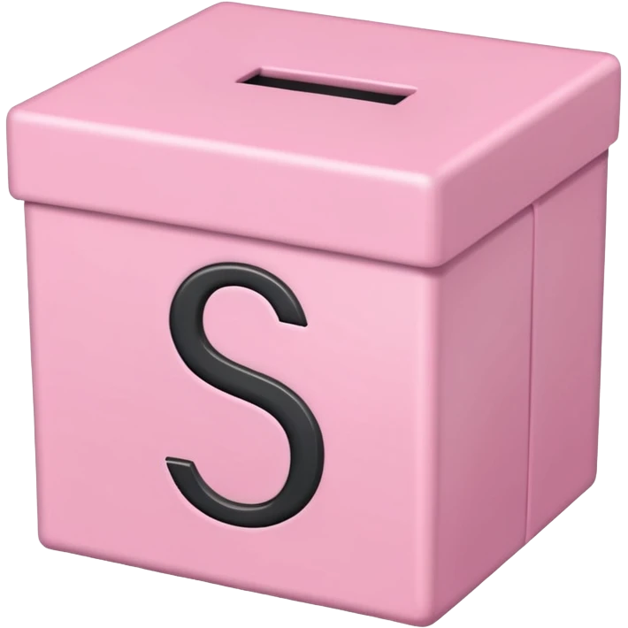 The letter S in a light pink box emoji