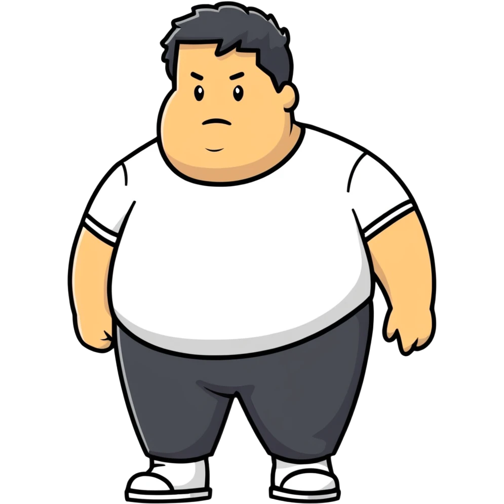 Brown fat man with hair emoji