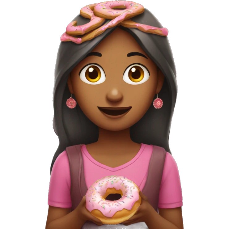 indian girl with donut emoji