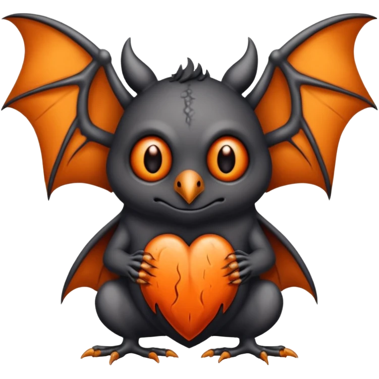 Monstre a corp craquelé fait de lave avec des ailes de chauve-souris et un tête de pierre carbonisé avec une mâchoire carré  emoji
