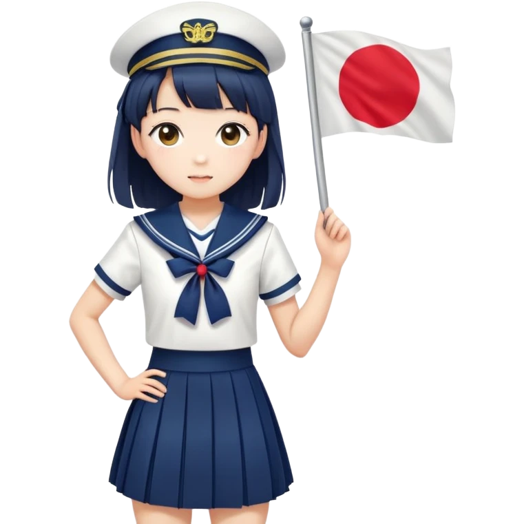 Cute Japanese high school girl in traditional sailor uniform with pleated skirt emoji