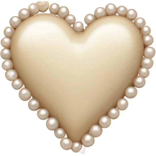 beige heart and pearls emoji