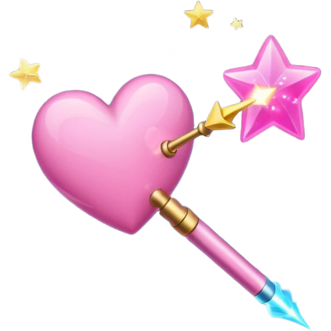 pink heart shooting star effect on end of a wand emoji